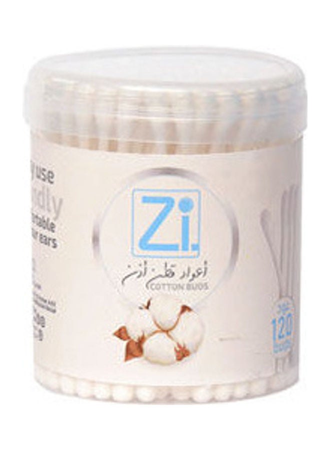 zi Cotton Ear Buds Plastic White  - Image 1