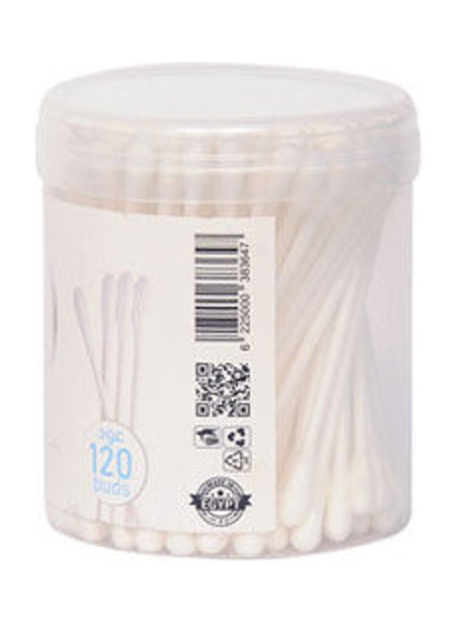 zi Cotton Ear Buds Plastic White  - Image 3