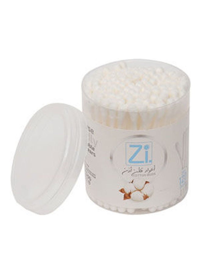 zi Cotton Ear Buds Plastic White  - Image 4