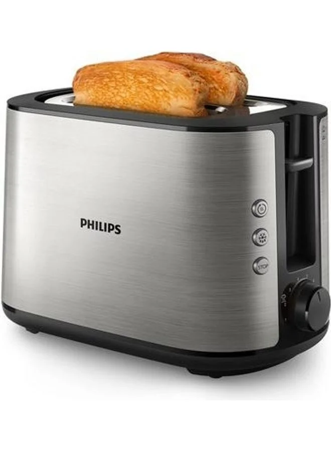 Philips Toaster Viva Collection - Two Wide Slots, 8 Browning Settings, Auto-Off, Defroste Mode, Cancel Button