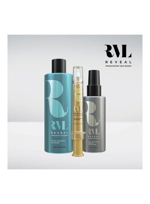 Rvl-3Scalp Infusion Treatment-Multi-Perfecting Leave-In Conditioner-Ultra Refining Shampoo Multicolour