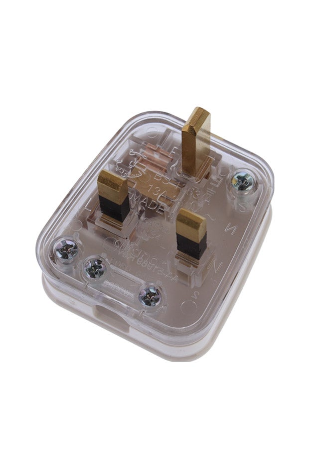AL FANAR - 3 Pin Plug Top With Fuse White 7x4.5x4cm - Image 1