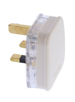 AL FANAR 3 Pin Plug Top With Fuse White 7x4.5x4cm  - Image 2