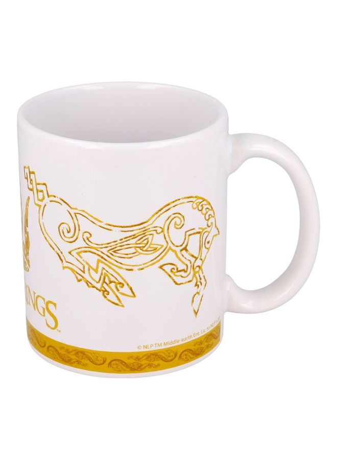 STOR - Lord Of The Rings Printed Mug White/Gold 330ml - Image 1