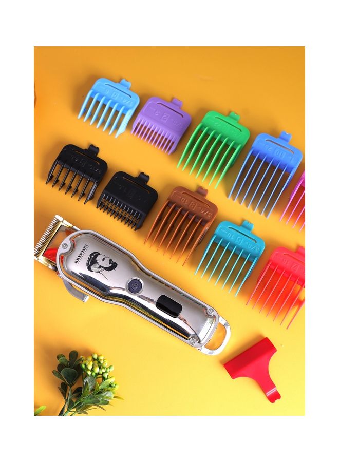KRYPTON Professional Hair Bread Trimmer KNTR5419 Stainless Steel Blade 10 Separate Comb Attachments 240 Minutes Working Time Li-Ion Battery Cord Cordless Operation Silver  - Image 4