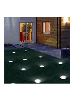 gluckluz 4 Packs Solar In-Ground Light Outdoor Pathway Lights Flood Lighting Waterproof Lamp Dark Sensing Auto On Off For Lawn Garden Landscape Yard Driveway (8 Leds Cool ) White  - Image 2