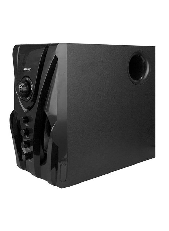 SONASHI - 2.1 Multimedia Speaker Home Theatre System With Hi-Fi Surround Sound Fm Radio, Bluetooth, Usb, Sd Card Reader, Led Display Functions Powerful Sub-Woofer With Full Remote Control Audio And Video SHS-2103N Black - Image 1