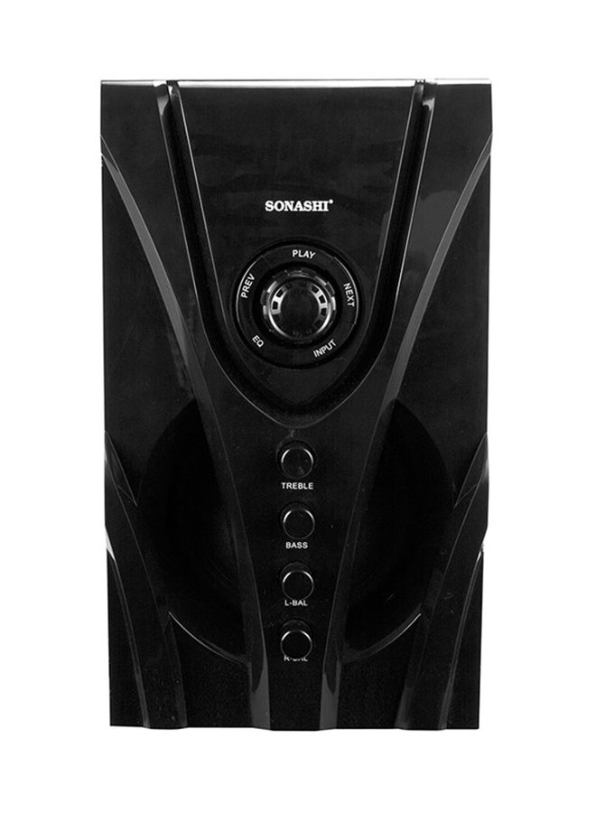 SONASHI - 2.1 Multimedia Speaker Home Theatre System With Hi-Fi Surround Sound Fm Radio, Bluetooth, Usb, Sd Card Reader, Led Display Functions Powerful Sub-Woofer With Full Remote Control Audio And Video SHS-2103N Black - Image 1