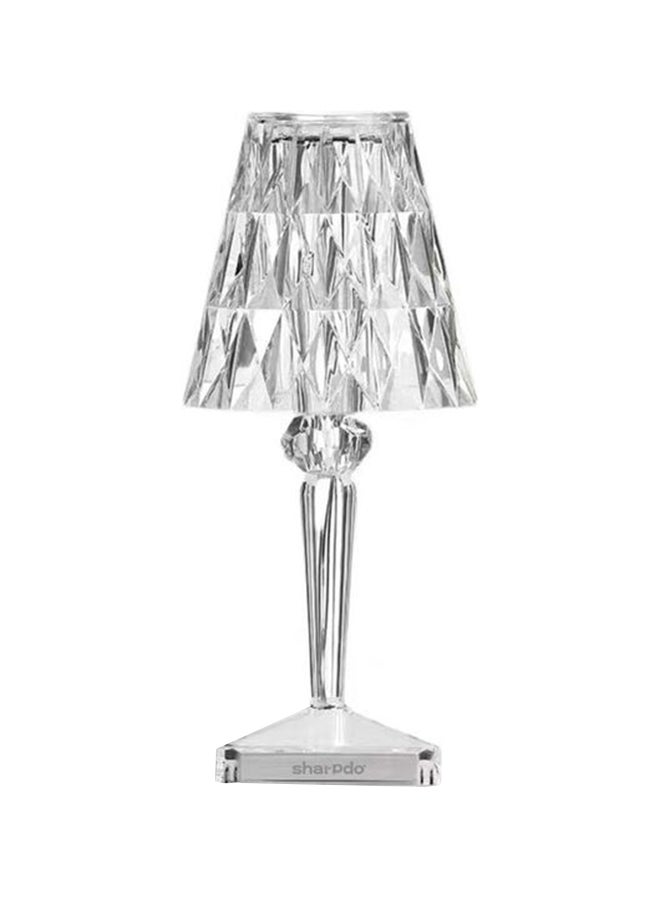 Sharpdo Touch Control Crystal Table Lamp With Dual USB Charging Ports Clear 12x12x26cm - Image 1