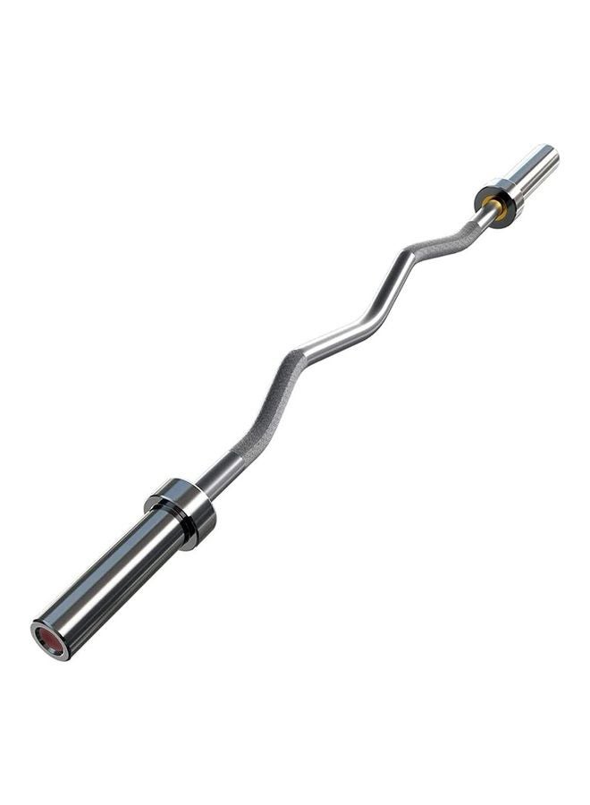 Sparnod Fitness SROEZ-4 Curl Zig Zag Bar With Collars Heavy Duty Steel Weightlifting Rod For Home Gym Exercises 4feet
