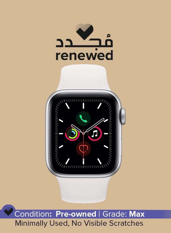 Apple Renewed - Watch Series 5-40mm GPS + Cellular Silver Aluminium Case With White Sport Band  - Image 1