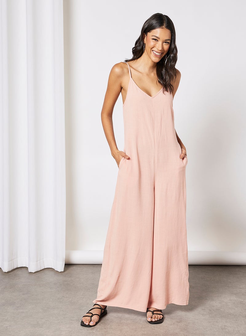 Native Youth Scoop Back Jumpsuit Pink  - Image 1