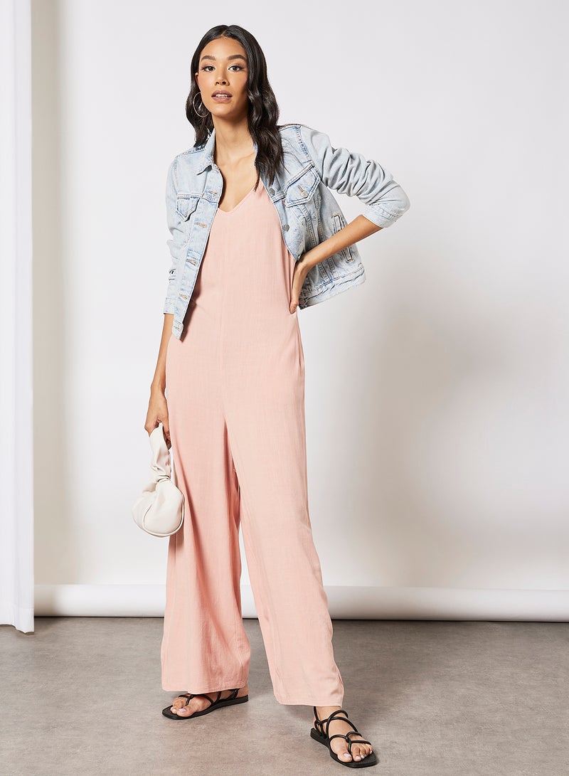 Native Youth Scoop Back Jumpsuit Pink  - Image 3