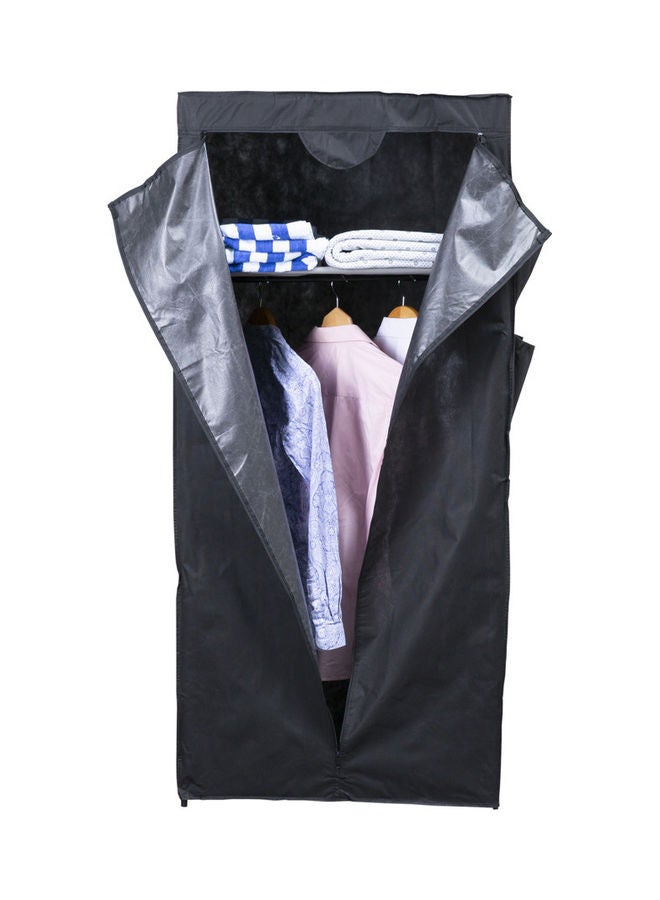 دبيلو تي- إيزي كير خزانة ملابس قابلة للطي ببابين أسود 69.5x46x154سم - Image 3