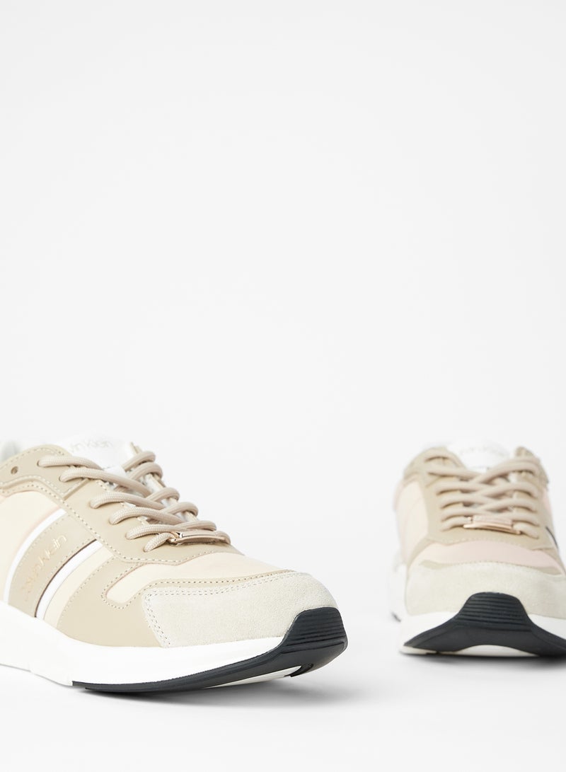 كالفن كلاين - Leather Sneakers Beige/Brown - Image 1