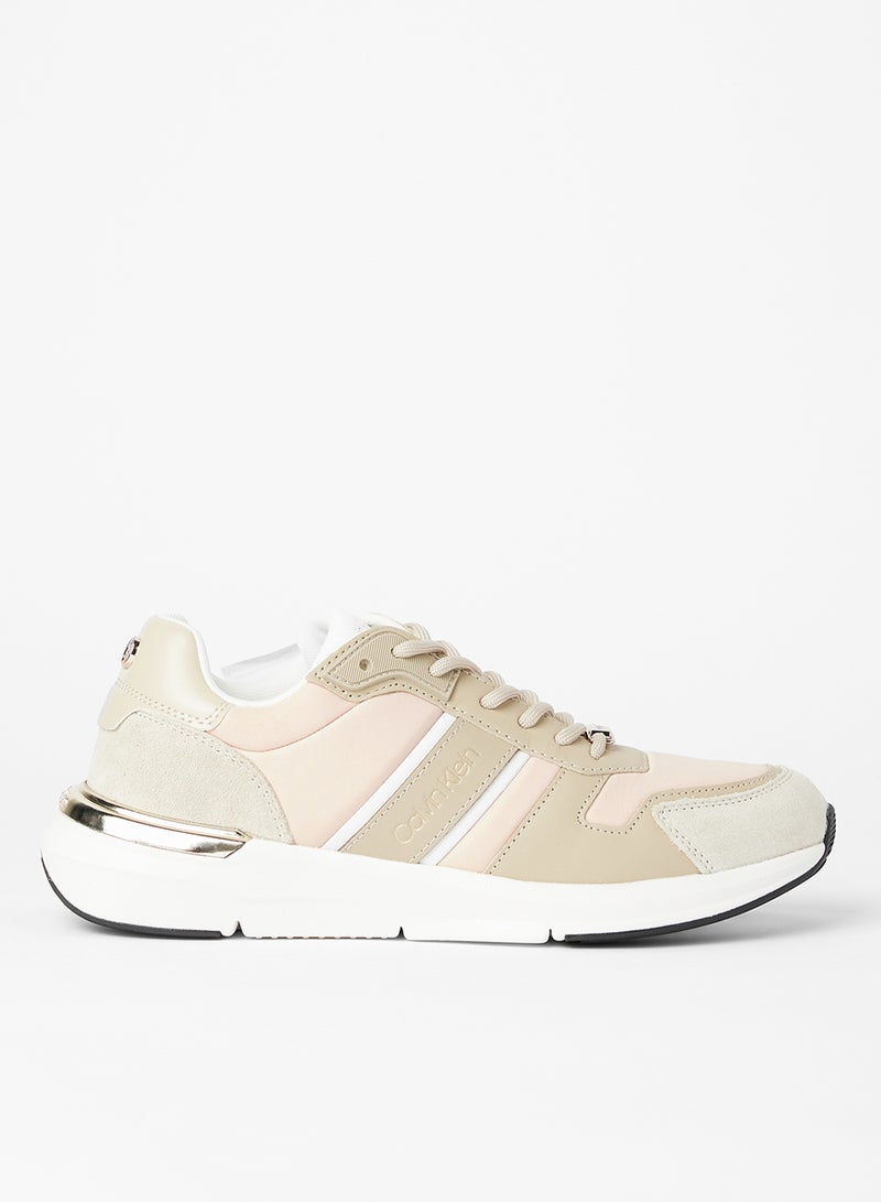 كالفن كلاين - Leather Sneakers Beige/Brown - Image 1