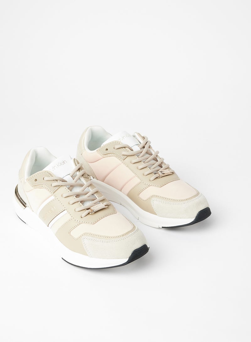كالفن كلاين - Leather Sneakers Beige/Brown - Image 1