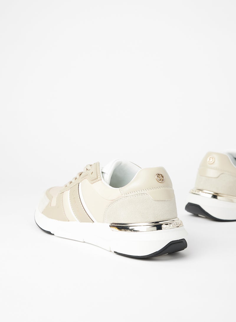 كالفن كلاين - Leather Sneakers Beige/Brown - Image 1