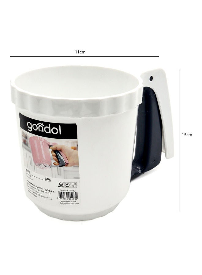 جوندول Plastic Flour Sifter White 15x11cm  - Image 5