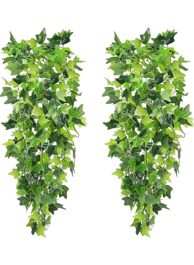 لينجوي نباتات معلقة صناعية من قطعتين أخضر 100x25x25سم  - Image 1