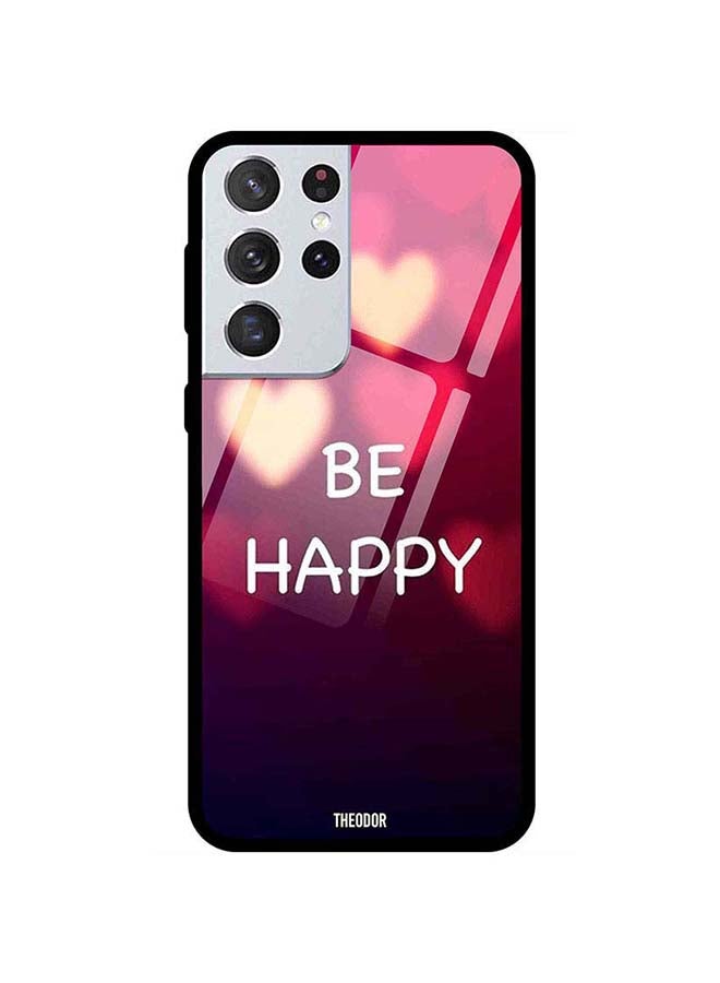 Theodor Protective Tempered Glass Case Cover For Samsung Galaxy S21 Ultra Be Happy Multicolour - Image 1