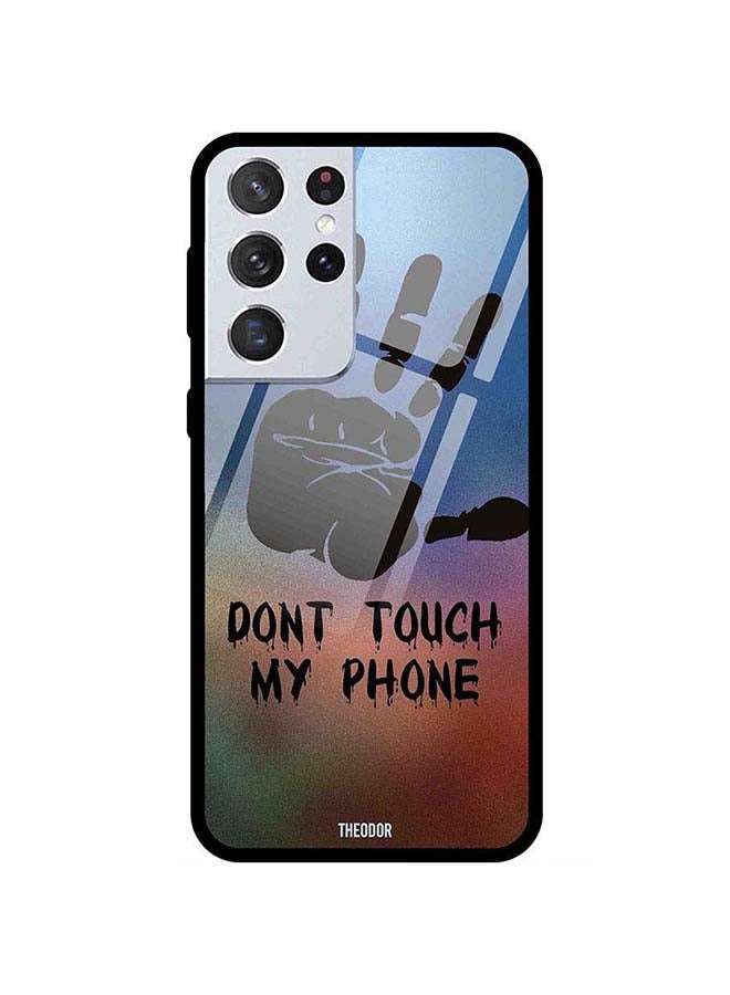 Theodor Protective Tempered Glass Case Cover For Samsung Galaxy S21 Ultra Dont Touch my Phone Hand Multicolour - Image 1