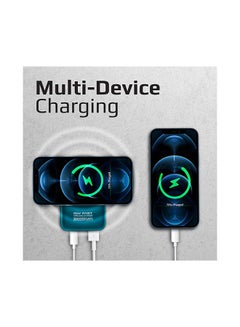 PROMATE 10000 mAh 10000mAh MagSafe Wireless Charging Power Bank 20W USB-C PD, 22.5W SuperCharge USB-A Port and USB-C /Lightning Input Port Blue Blue  - Image 4