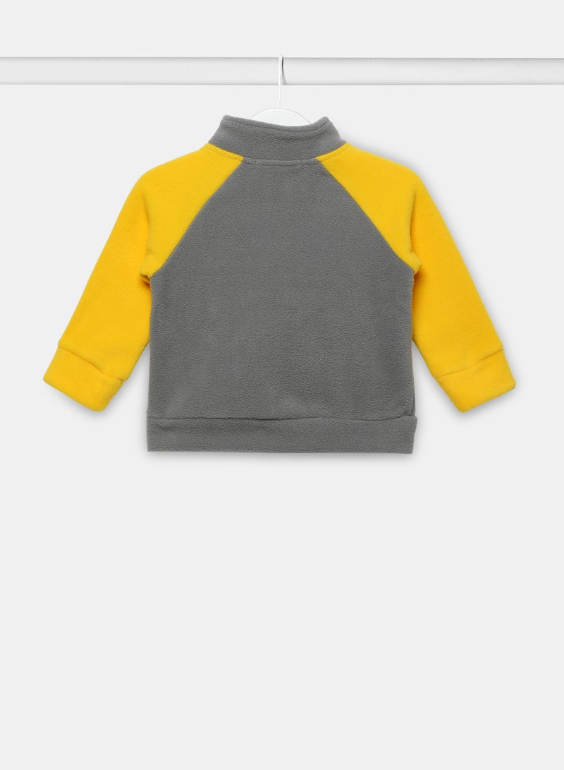 Zarafa Boy Long Sleeve Zip Through Jacket Yellow/Dark Grey  - Image 2