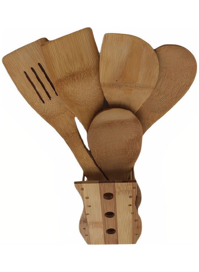 إحساس طقم أواني مكون من 5 قطع مع حامل بني 30 x 6 x 0.5سم - Image 1