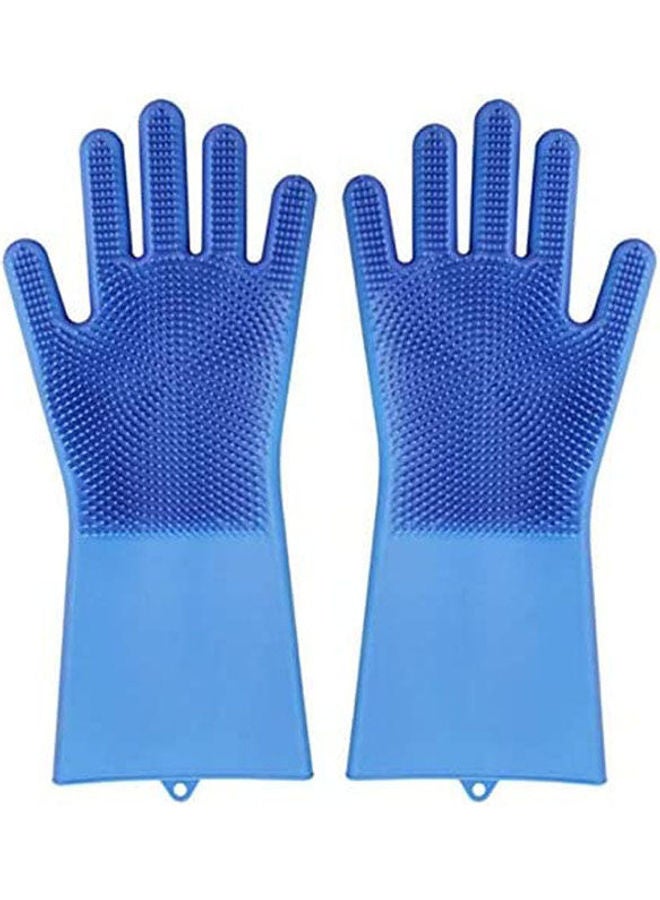 Generic A Pair Magic Silicone Scrubber Rubber Cleaning Gloves Dusting