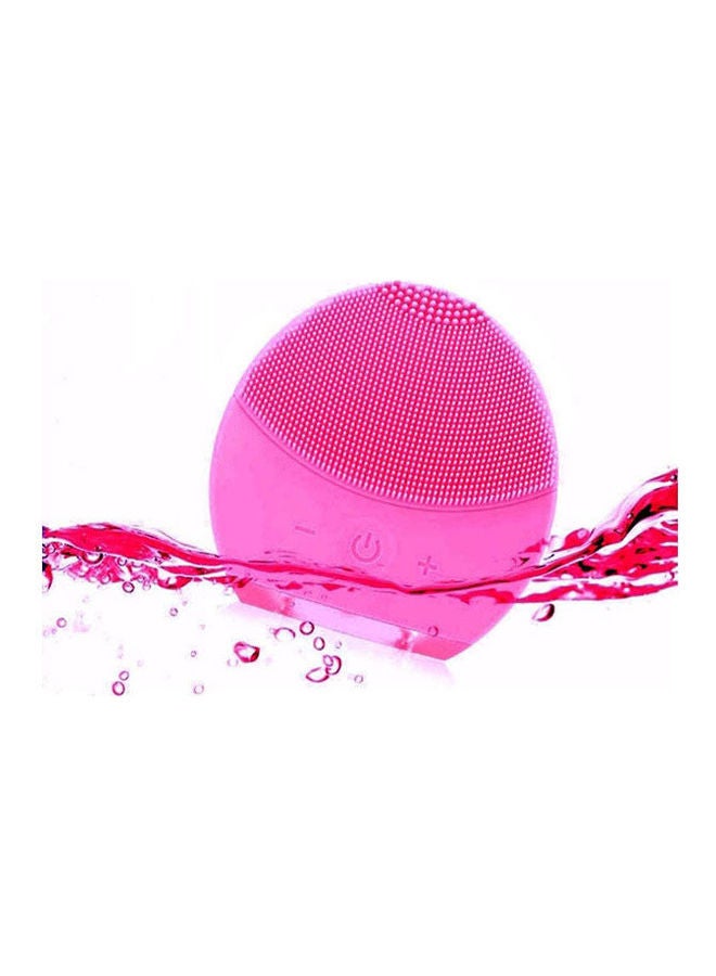 Facial Cleansing Brush, Cleanser & Massager Silicon Vibrating Waterproof Facial Cleansing System For All Skin Types Pink