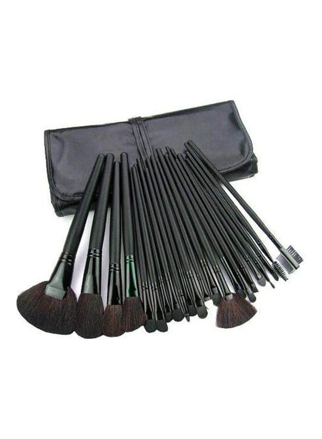 Generic 24Pcs Brush Professional Makeup Eyebrow Shadow Cosmetic Brush Set Kit Case With Pouch Black 