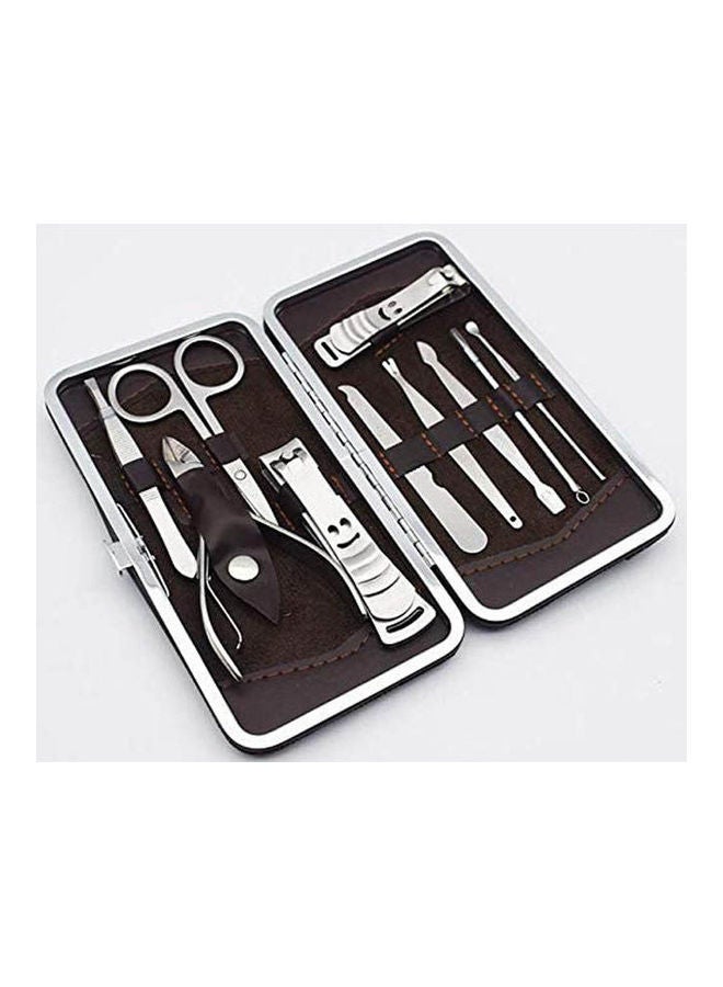 Nail Care Personal Manicure & Pedicure Set Travel & Grooming Kit 10 Piece Silver