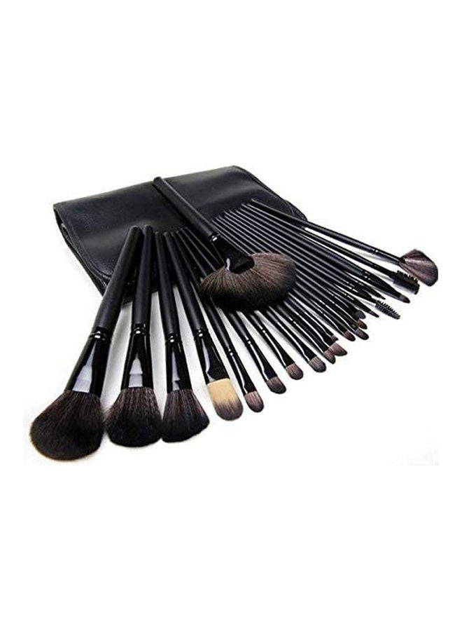 Generic 24 Pieces Makeup Brushes Set Professional Kit For Faces Eyes Eyeshadow Eyeliner Foundation Blush Lip Bronzer With Pouch Case Black 
