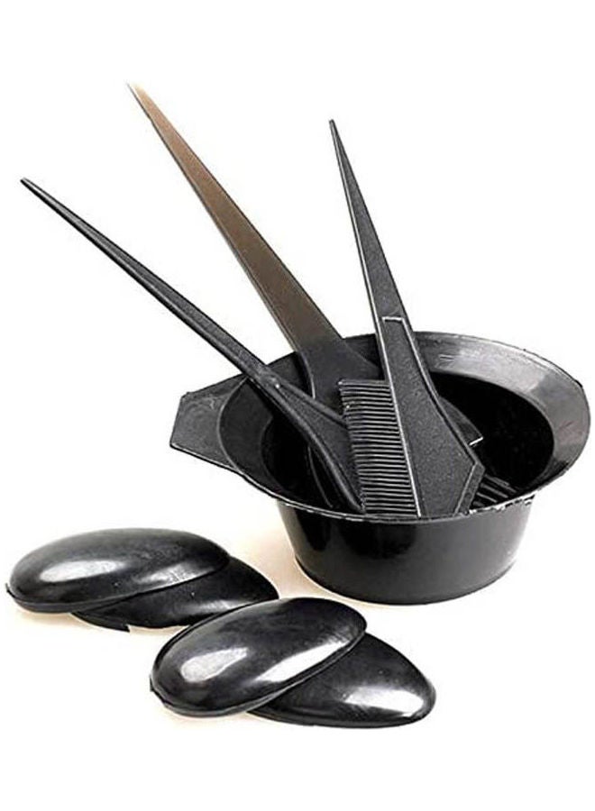 Hair Color Dye Bowl Comb Brushes Tool Kit Set 5Pcs Hair Coloring Kit Black