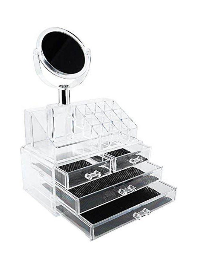 Makeup Organizer with 4 Drawers Clear - Image 1