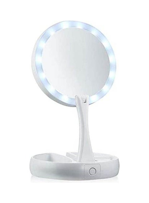 My Fold Away Makeup Mirror Cosmetic Mirror With Led Lights White