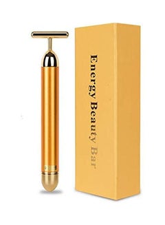Slimming Face 24K Gold Plated Vibration Pulse Beauty Bar Firming Facial Roller Massager Gold