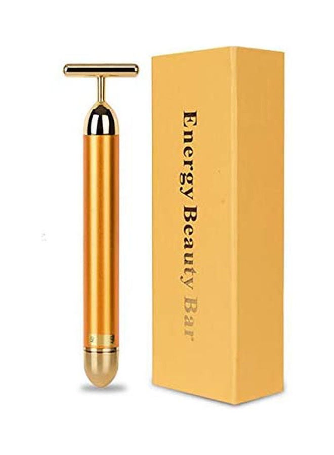 Generic - Slimming Face 24K Gold Plated Vibration Pulse Beauty Bar Firming Facial Roller Massager Gold - Image 1