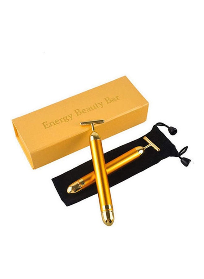 Generic - Slimming Face 24K Gold Plated Vibration Pulse Beauty Bar Firming Facial Roller Massager Gold - Image 1