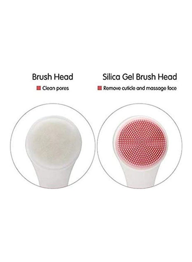 Dual Facial Cleansing brush, Black Head Makeup Removing White - Image 2