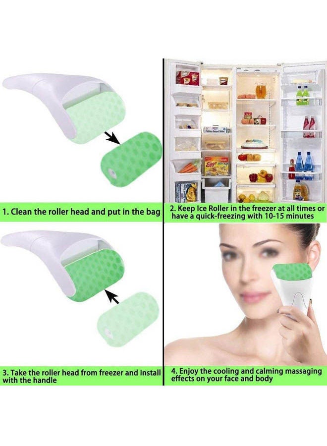 أداة آيس رولر للوجه لإزالة الانتفاخات حول العينين وتقليل الاحمرار والصداع النصفي والآلام والأوجاع أخضر - Image 2