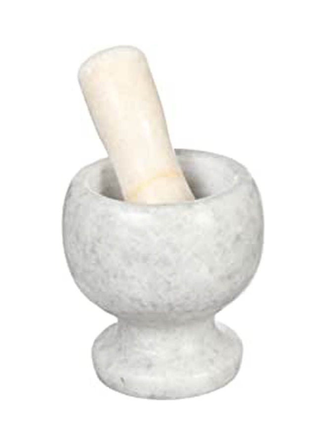 Marble Multi-Purpose Mortar And Pestle Set White