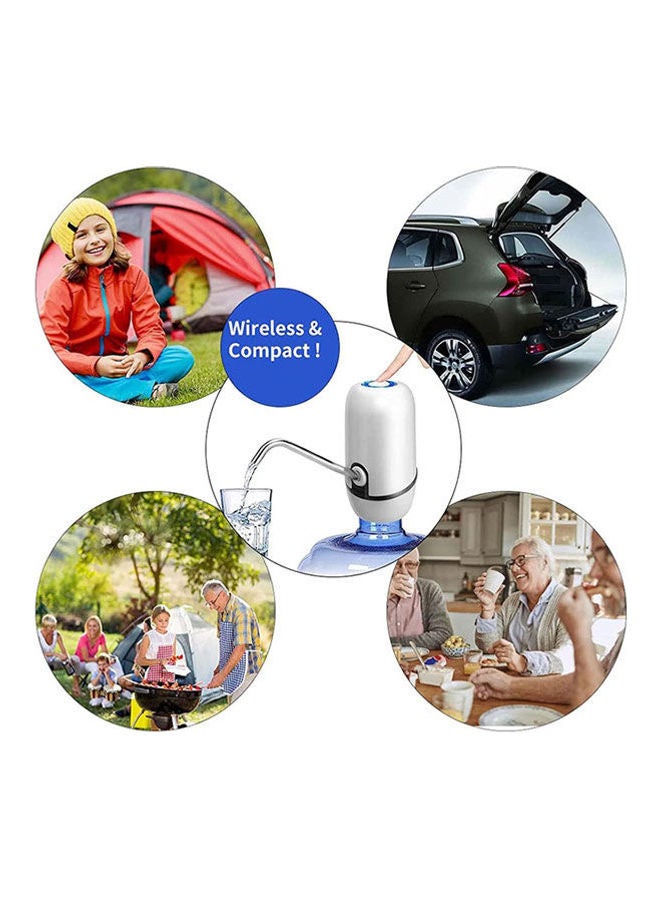 Generic Automatic Water Dispenser Usb Rechargeable Bottle Drinking Water Radio Drinking Water Pump White  - Image 2