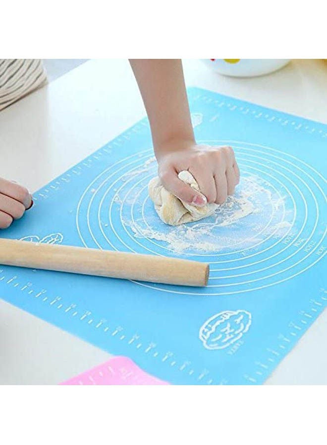 Large Silicone Baking Mat Non-Stick Mat Thickening Kneading Dough Pad Baking Pastry Rolling Kitchen Baking Mat Bakeware Liners Pastry Baking Tools Blue  - Image 2