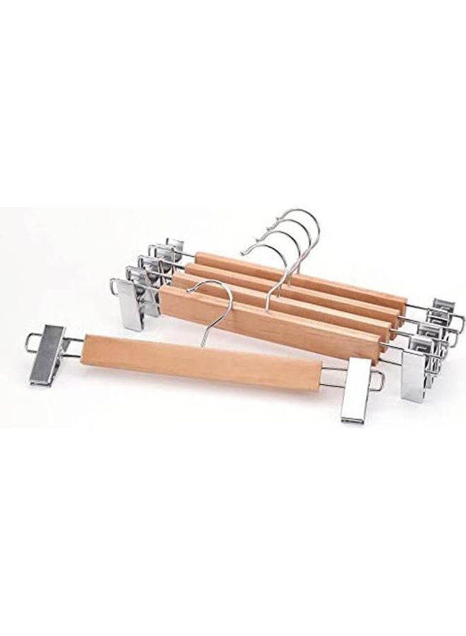 4Pcs High-Grade Synthetic Wooden Pants Rack Large Configuration Wood Pants Pants Slip Hanger Beige - Image 2