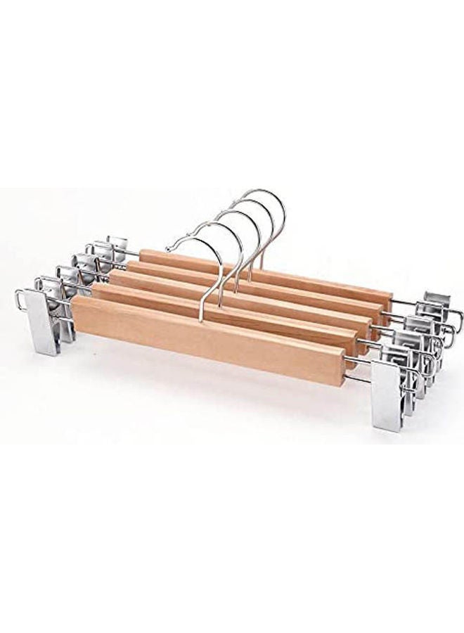 4Pcs High-Grade Synthetic Wooden Pants Rack Large Configuration Wood Pants Pants Slip Hanger Beige - Image 1