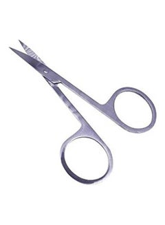 Curved And Rounded Facial Hair Scissors - Moustache Scissor, Beard Trimming Scissors, Safety Use For Eyebrows, Eyelashes, Nose, And Ear Hair - Stainless Steel Silver