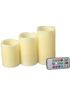 Scented Flameless Led Candle Set With Remote Control White