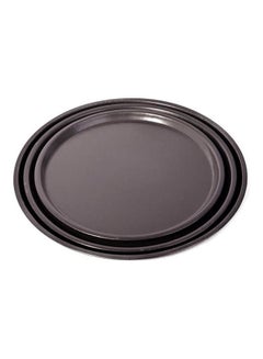 Generic 3Pcs Pan Set Round Pizza Pan Black 30-28-26cm 